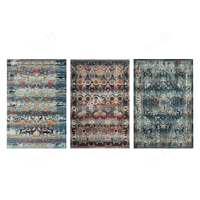 Luxury Carpets Set | High-Quality Textures 3D model image 3