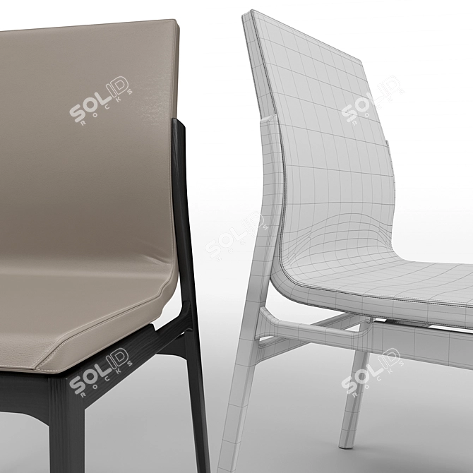 Sleek Cattelan Italia Atlantis Table & Ginevra Chair Set 3D model image 3