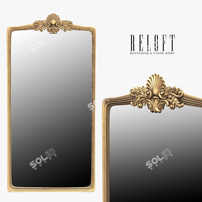 Classic Reflection: Elegant Mirror in Loft Style 3D model image 1