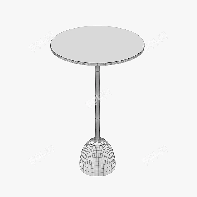 Elegant Marble Martini Side Table 3D model image 3