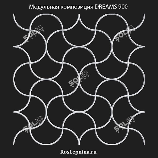 Title: Dreams 900  Modular Gypsum Composition 3D model image 1