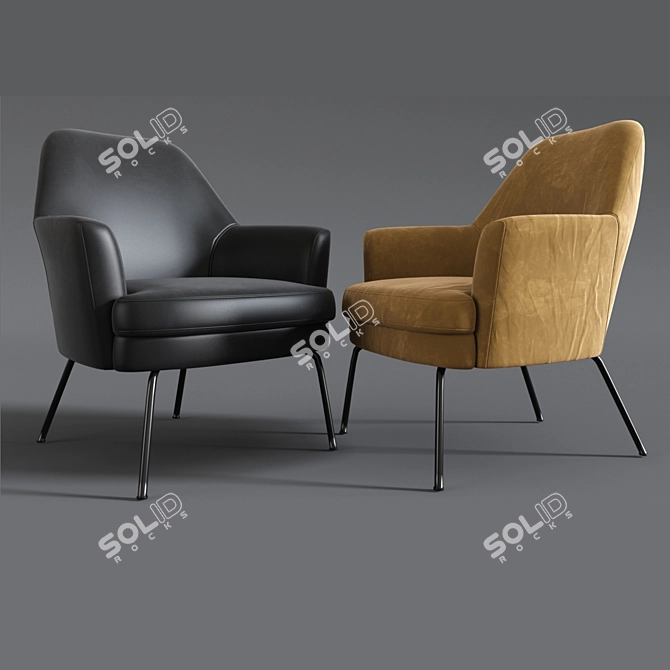Elegant Celine Armchair: Stylish Design for Comfort 3D model image 2