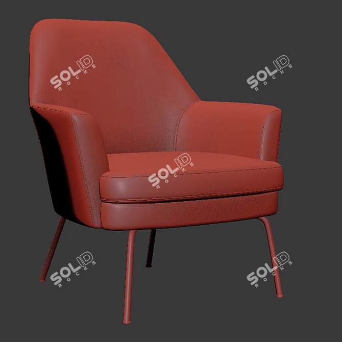 Elegant Celine Armchair: Stylish Design for Comfort 3D model image 3