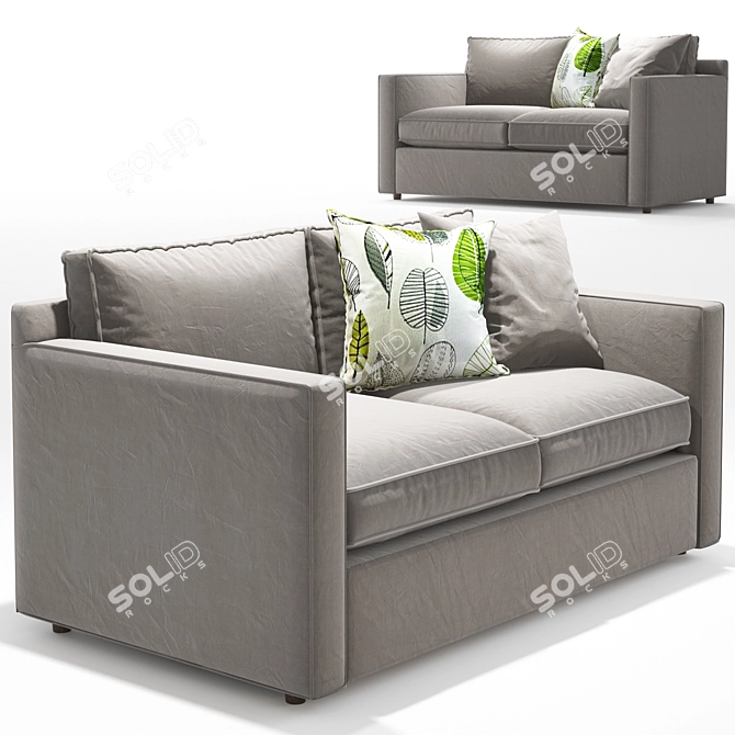 Modern Track Arm Sofa Set 3D model image 2