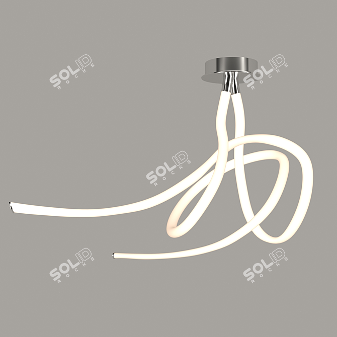 ARMONIA Chandelier: Elegant LED Light in White/Chrome, 60W, 4500Lm 3D model image 1