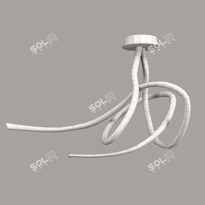 ARMONIA Chandelier: Elegant LED Light in White/Chrome, 60W, 4500Lm 3D model image 2