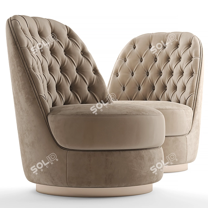 Elegant Leila Armchair 3D model image 1