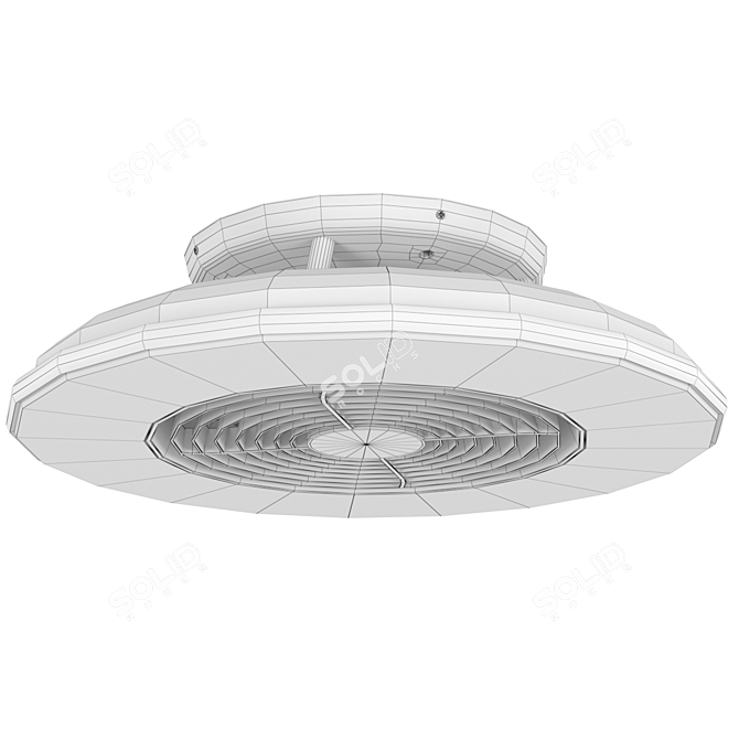 ALISIO Ceiling Lamp/Fan: Modern Design, LED Lights, White/Chrome 3D model image 2