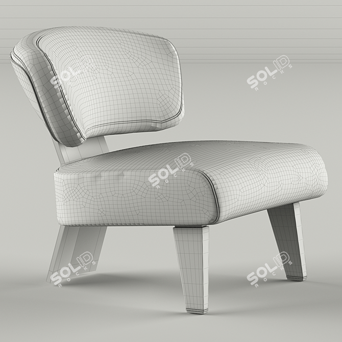 Elegant Wood Armchair: Creed 3D model image 3