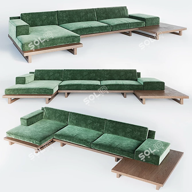 Alga Studio Sofa: Stylish Comfort 3D model image 1