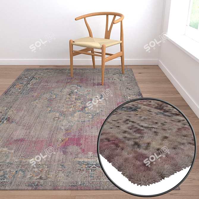 Versatile Carpets Set: High-Quality Textures for Close and Distant Shots 3D model image 2