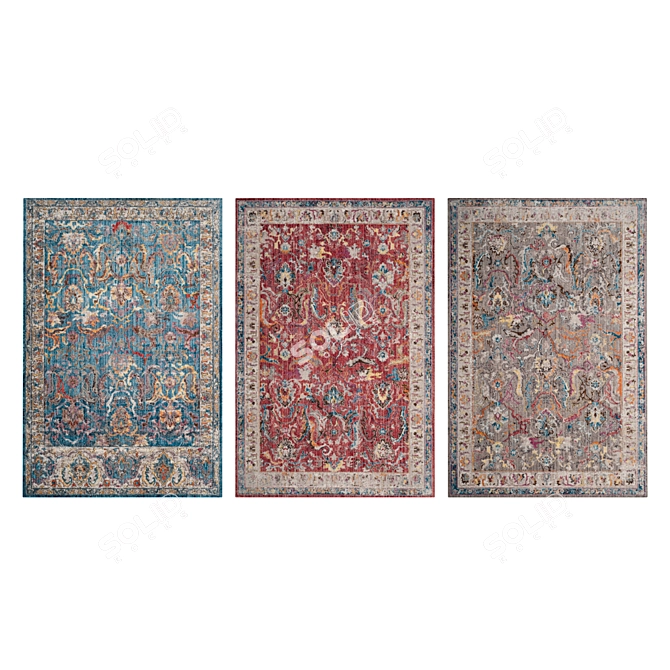 Title: Premium Quality Carpets Set 3D model image 3