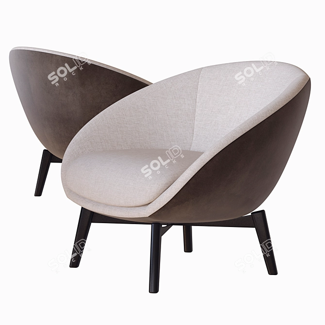 Modern Elegance: Russell Armchair 3D model image 1