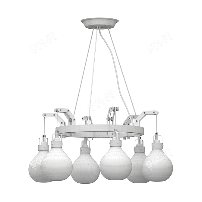 Divinare Houston 6-Light Nickel Chandelier 3D model image 3