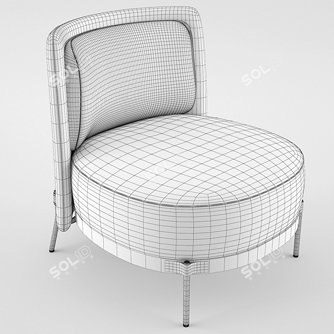 Minotti Tape Chair 3D model image 3