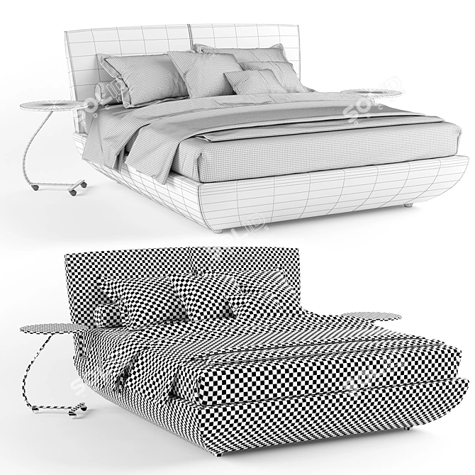 Ruf Betten RIVA Bed: Stylish Comfort for your Bedroom 3D model image 3