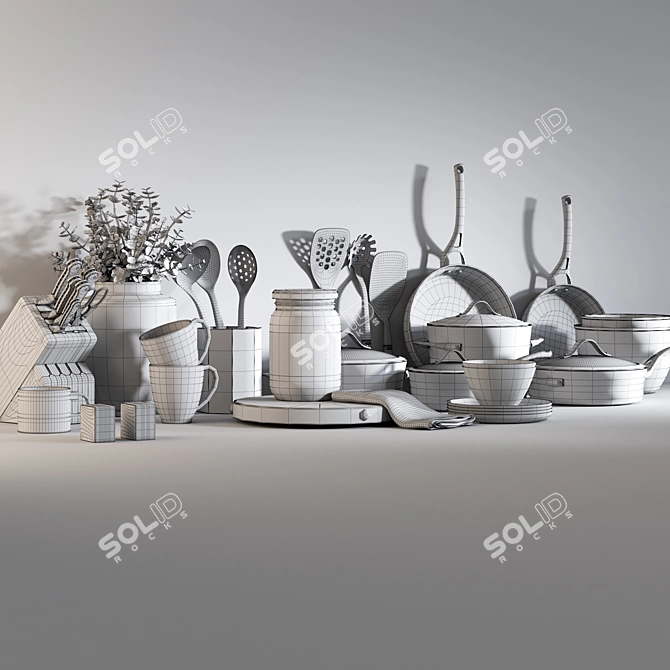 Kitchen Essentials Set 3D model image 3