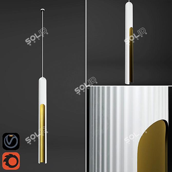 Sleek Contemporary Pendant Light 3D model image 1