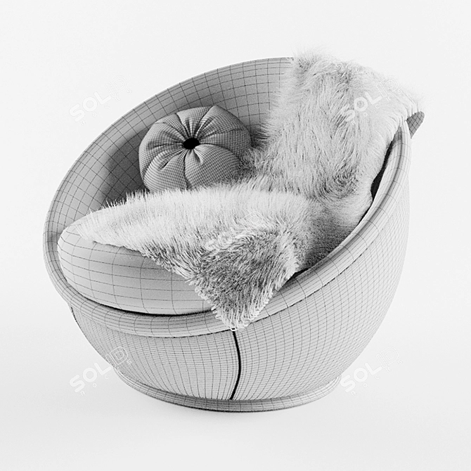 Sleek Swivel Chair 3D model image 3