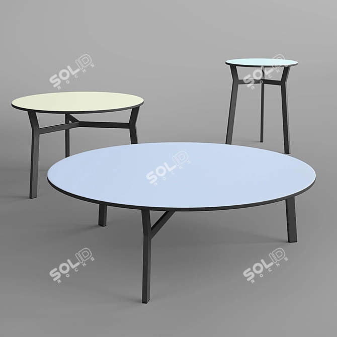 Sleek Sputnik Table Set 3D model image 1