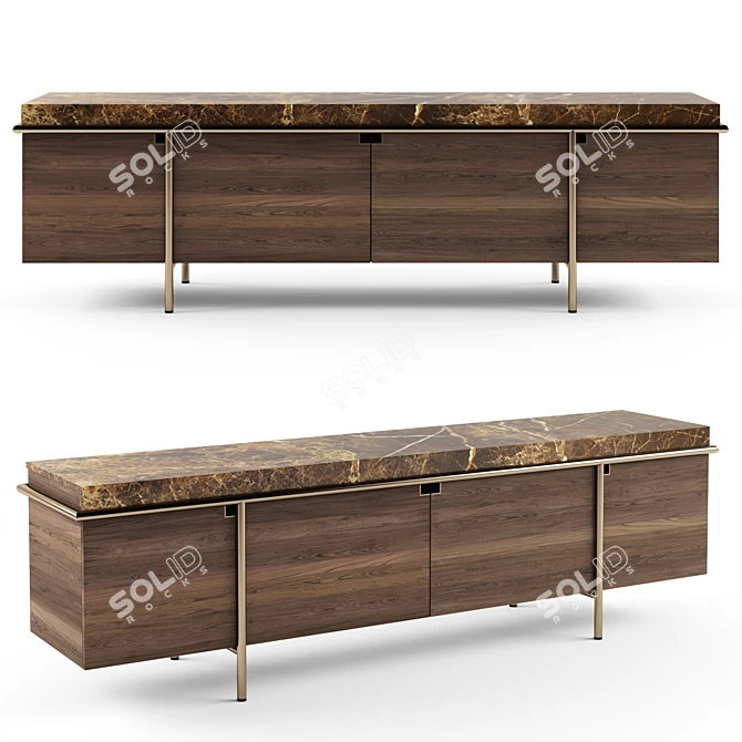 Marble-Clad AURA Sideboard 3D model image 1