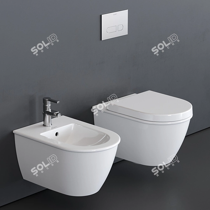 Darling New Wall-hung WC: Sleek and Stylish 3D model image 1