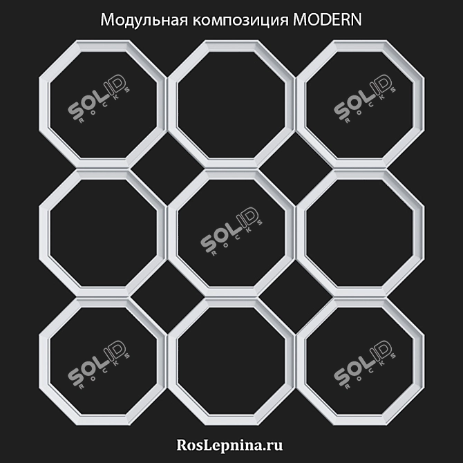 Modern Gypsum Wall & Ceiling Decor - Modular Composition 3D model image 1