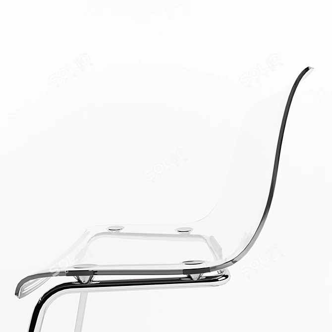 Sleek Transparent Tobias Chair 3D model image 2