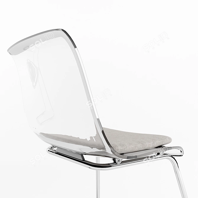 Sleek Transparent Tobias Chair 3D model image 3