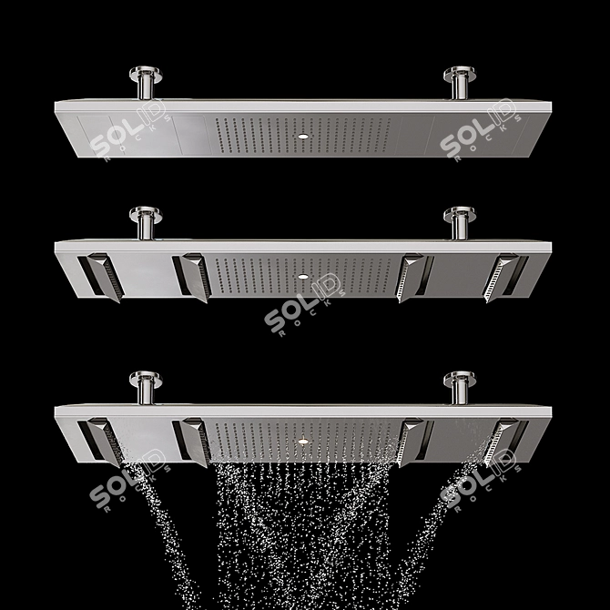 Luxury Shower Heaven: Animated Water Flow 3D model image 1