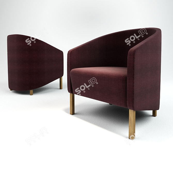 Cozy Velvet Armchair 3D model image 1