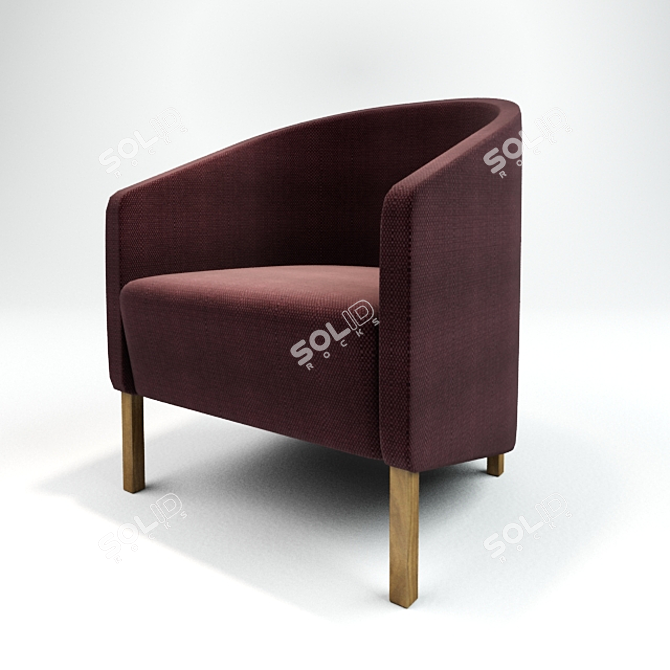 Cozy Velvet Armchair 3D model image 2