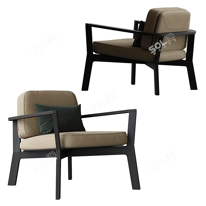 Elegant Breda Armchair: Punt Moble 3D model image 1