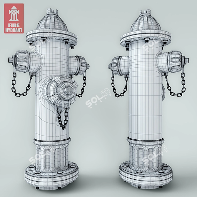 3D Realistic Fire Hydrant Model 3D model image 2