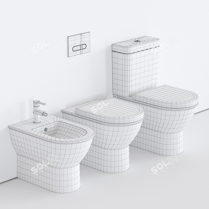  Darling New Close Coupled Toilet 3D model image 3