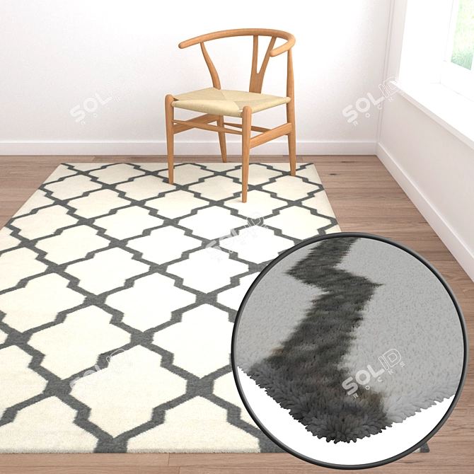 High-Quality Carpet Set with 3 Variations 3D model image 2