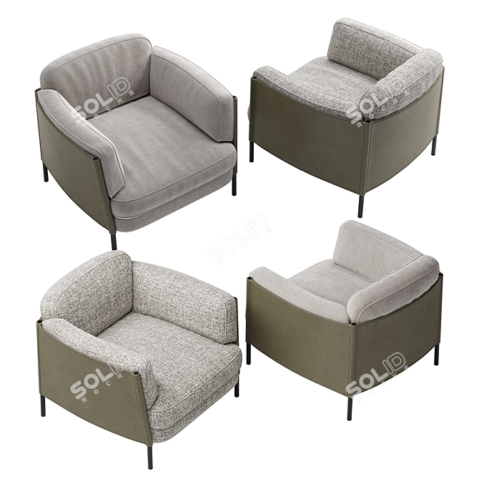 Elegant Minotti Shelley Armchair 3D model image 1