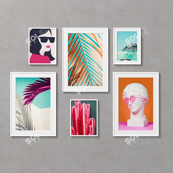 6-Piece Frame Collection: Create Your Perfect Gallery Wall 3D model image 1