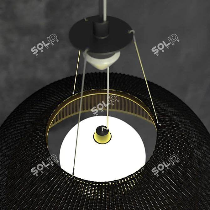 Seattle-inspired Wire Ceiling Light 3D model image 3