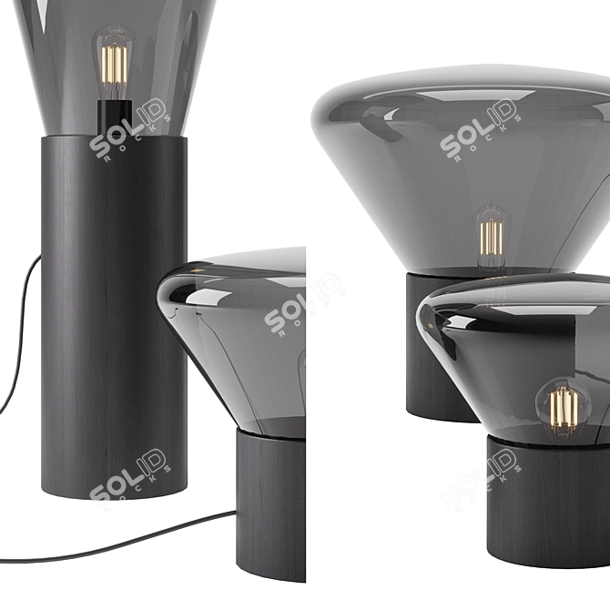 Brokis Muffins Black Oak Lamp: Stylish Illumination 3D model image 2