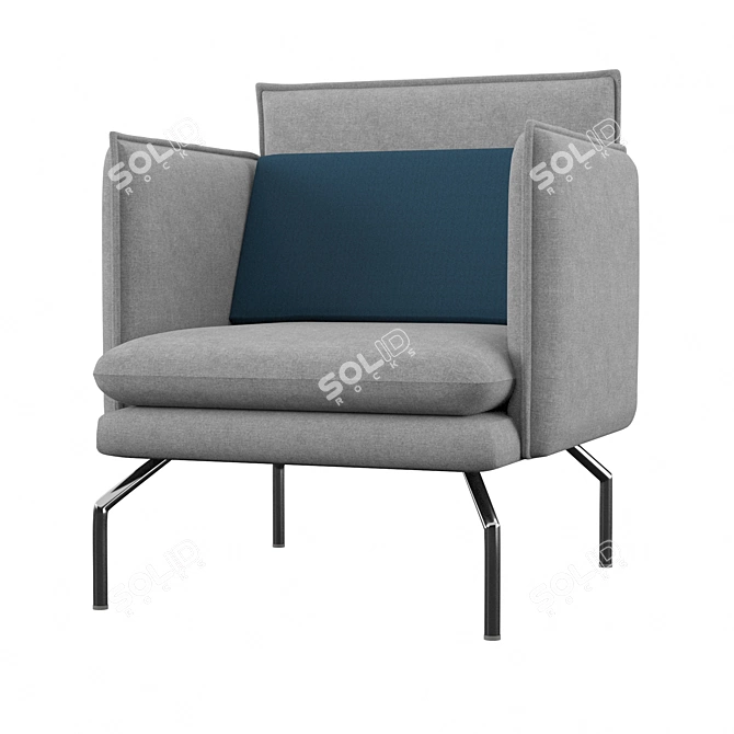 Brecken Lounge Chair: The Epitome of Comfort 3D model image 1