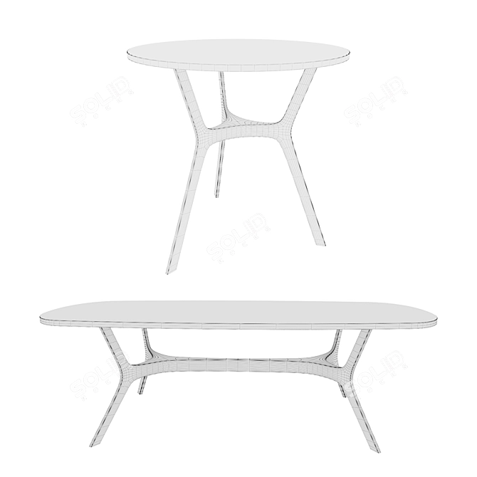 Elegant Elke Marble Side Table 3D model image 3