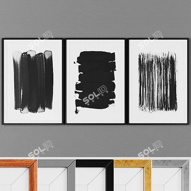 Contemporary 3-Piece Picture Set 3D model image 1