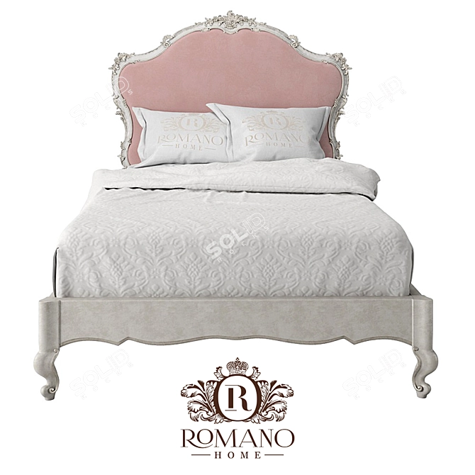 Handcrafted Joseph Mini Romano Bed 3D model image 1