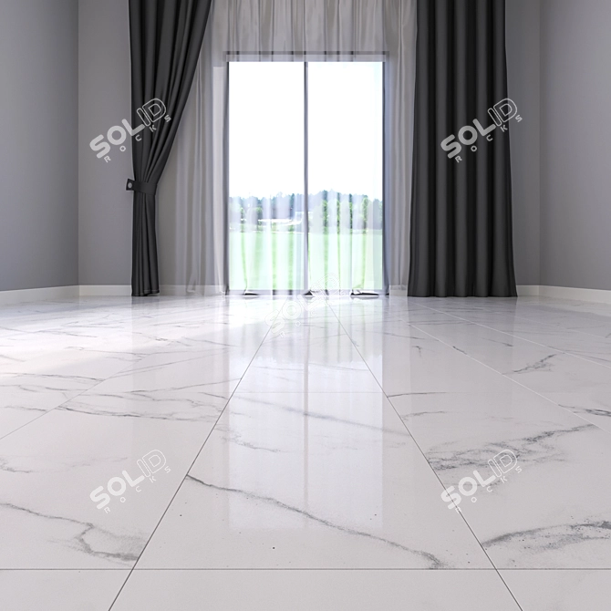 Luxury White Marble Floor Tiles 3D model image 2