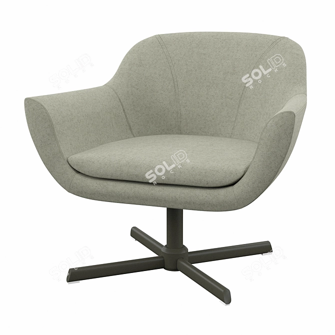 Sleek Green Camira Guest Chair 3D model image 1