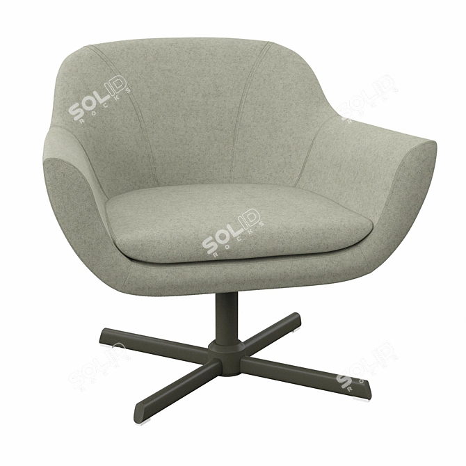 Sleek Green Camira Guest Chair 3D model image 2