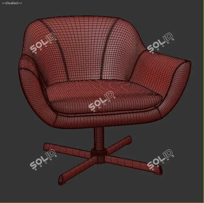 Sleek Green Camira Guest Chair 3D model image 3