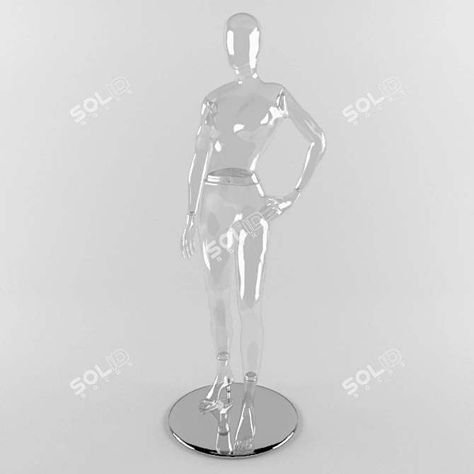 Transparent Female Mannequin 3D model image 1