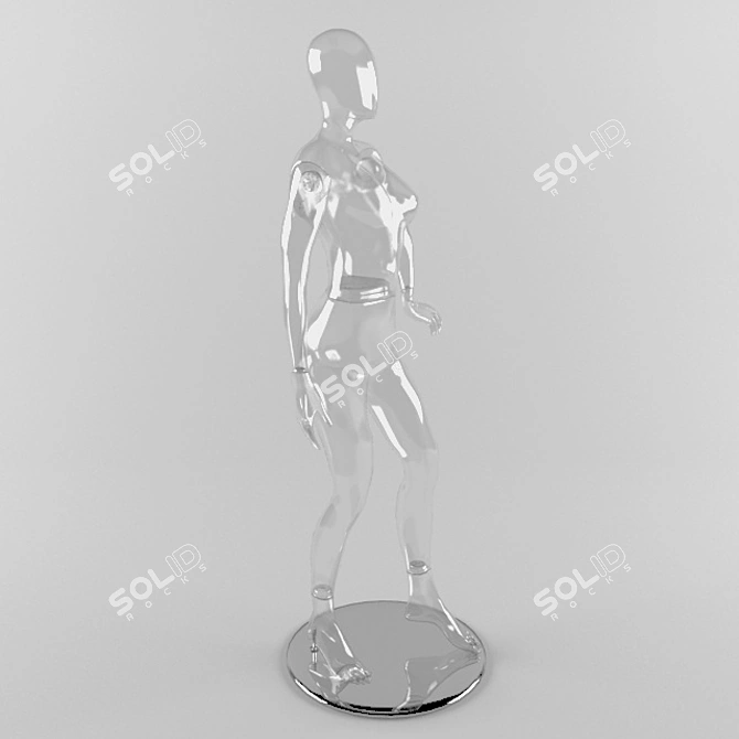 Transparent Female Mannequin 3D model image 2